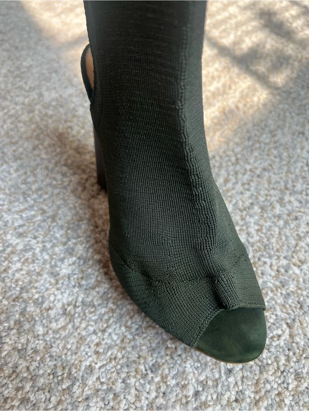 Yeezy season 2 over the knee boots kaki green size 36